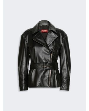 Max Mara Bikerjacke Aus Nappaleder - Schwarz