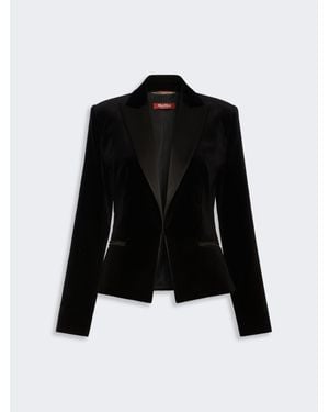 Max Mara Smoking-Jacke Aus Samt - Schwarz