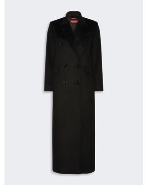Max Mara Doppelreihiger Mantel Aus Wolle - Schwarz