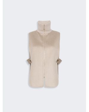 Max Mara Cape Sans Manches En Cachemire - Blanc