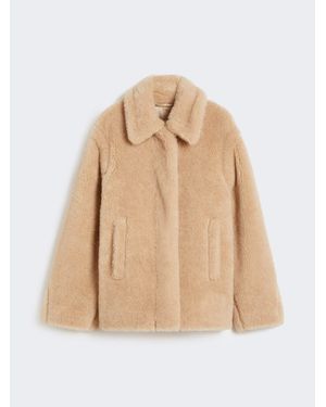 Max Mara Crop-Mantel Aus Teddy, Alpaka Und Wolle - Natur