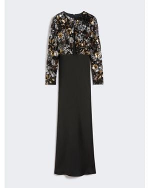 Max Mara Maxikleid mit Pailletten - Schwarz