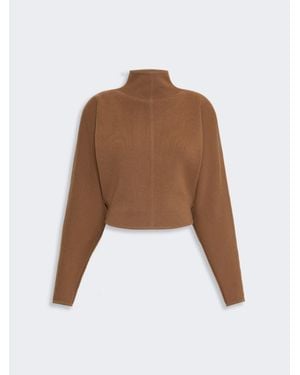 Max Mara Cropped-Pullover Aus Wolle Und Kaschmir - Braun