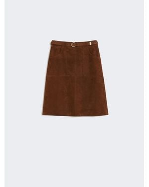 Max Mara Midirock Aus Wildleder - Braun