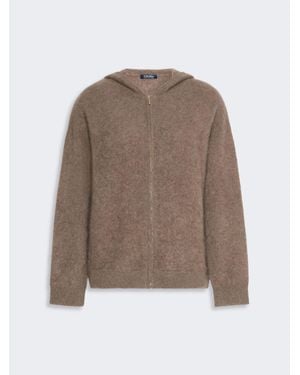 Max Mara Cardigan En Fil De Yack Gratté - Marron