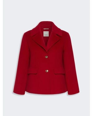 Max Mara Chaqueta Con Botonadura Sencilla De Paño De Lana - Rojo