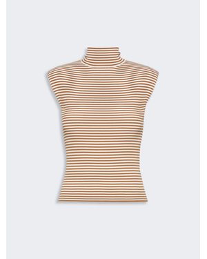 Max Mara Ärmelloser Rollkragenpullover Aus Viskose-Crêpe - Weiß