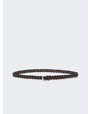 Max Mara Geflochtener Ledergürtel - Weiß