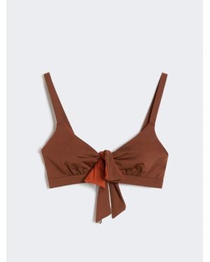 Max Mara Wendbares Bikinioberteil Aus Doppellagigem Jersey - Braun