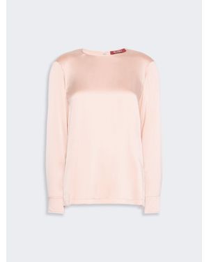 Max Mara Bluse Aus Seidensatin - Pink