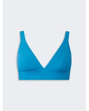 Max Mara Sujetador De Bikini De Triángulo De Tejido Técnico Mate - Azul