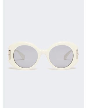 Max Mara Runde Brille Aus Acetat - Weiß