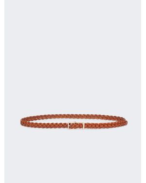 Max Mara Geflochtener Ledergürtel - Weiß