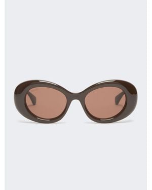 Max Mara Ovale Sonnenbrille - Natur
