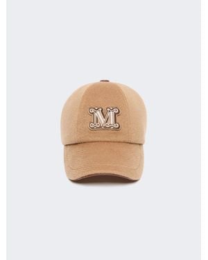 Max Mara Baseballcap Aus Doppeltem Kaschmirdrap - Weiß
