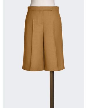 Max Mara Bermudas De Lona De Lana Flameada - Neutro