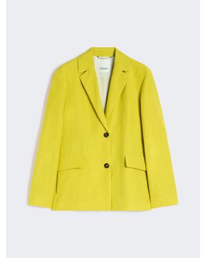 Max Mara Chaqueta De Tela De Lino Puro - Amarillo