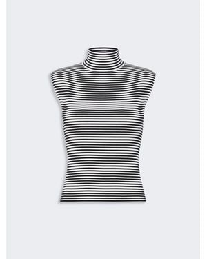 Max Mara Col Roulé Sans Manches En Crêpe De Viscose - Bleu