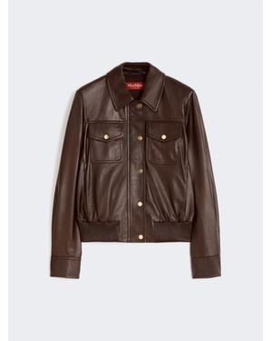 Max Mara Jacke Aus Leder - Braun