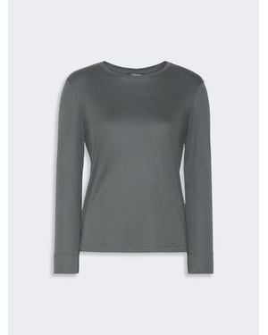 Max Mara Camiseta De Manga Larga De Algodón Y Modal - Gris