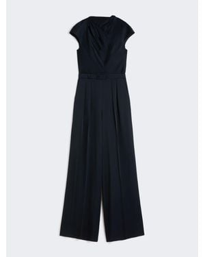 Max Mara Jumpsuit Aus Envers-Satin - Blau