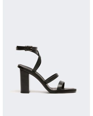 Max Mara Sandalia De Piel - Negro