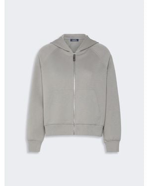 Max Mara Sweatshirt Aus Funktions-Baumwolljersey - Grau