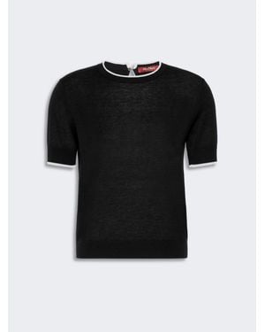 Max Mara Pullover Aus Seiden-Woll-Gemisch - Schwarz