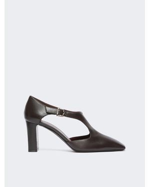 Max Mara Zapato Francesina Calado De Napa - Blanco