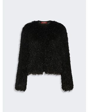 Max Mara Cardigan Mit Besonders Weicher Textur Und Pailletten - Schwarz