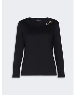 Max Mara T-Shirt Aus Baumwolljersey - Schwarz