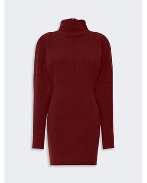 Max Mara Kurzes Kleid Aus Woll-Kaschmir-Gewebe - Rot