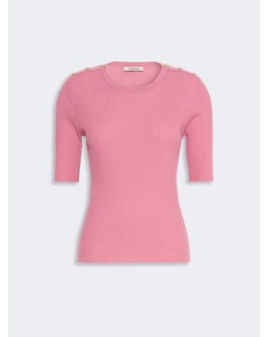Max Mara Rippstrickpullover Aus Wollgarn - Pink