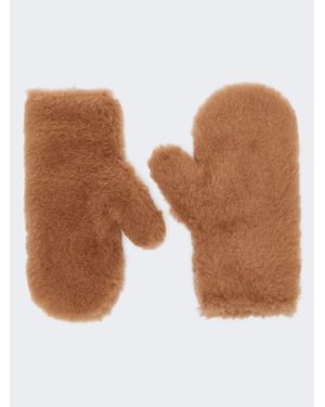 Max Mara Fäustlinge Aus Teddy-Stoff - Weiß