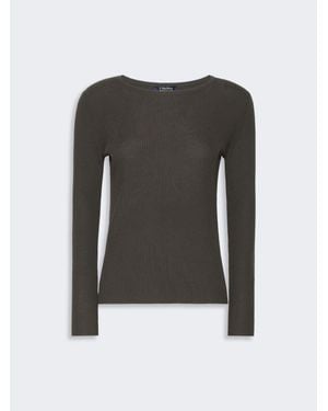 Max Mara Pullover Aus Wollgarn Mit Rippenmuster - Schwarz