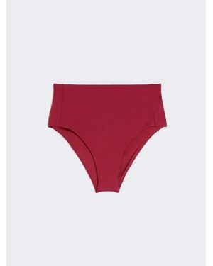 Max Mara Bikinislip Aus Jersey Mit Hohem Bund - Rot
