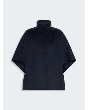 Max Mara Oversize-Cape Aus Kaschmirdrap - Blau