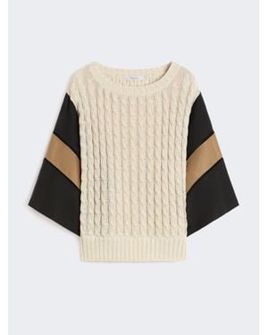Max Mara Weiter Pullover Aus Leinengewebe - Natur