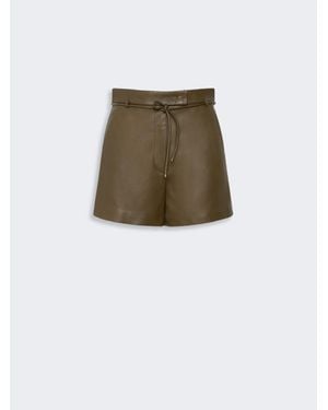 Max Mara Shorts Aus Natürlichem Nappaleder - Natur
