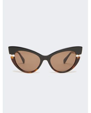 Lunettes De Soleil Max Mara - Modèle Avvolgenti - Monture Marron, Verres Gris - Occasion