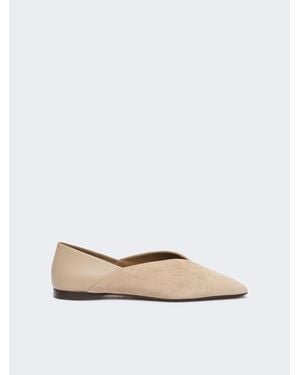 Max Mara Ballerines En Croûte Et Nappa - Blanc