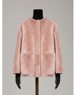 Max Mara Chaquetón Reversible De Borreguillo - Rosa