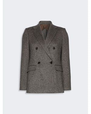 Max Mara Blazer À Double Boutonnage En Jersey Jacquard - Gris