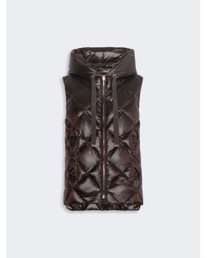 Max Mara Wattierte Regular-Fit-Weste Aus Wasserabweisendem Gewebe - Schwarz