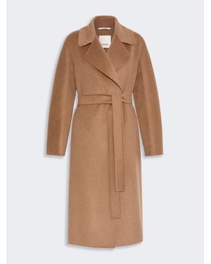 Max Mara Abrigo Midi De Lana, Cachemira Y Angora - Marrón