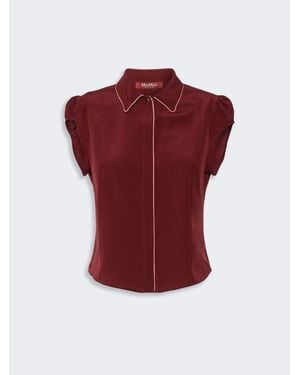 Max Mara Hemdbluse Aus Seiden-Crêpe-De-Chine - Rot