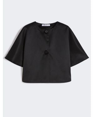 Max Mara Cape Aus Satin - Schwarz