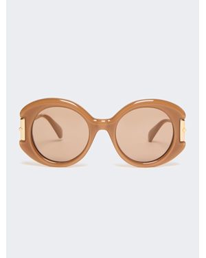 Max Mara Runde Brille Aus Acetat - Braun