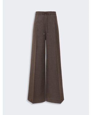 Max Mara Pantalon En Batavia De Laine - Marron