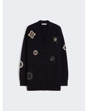 Max Mara Langer Cardigan Aus Wolle Und Kaschmir - Schwarz